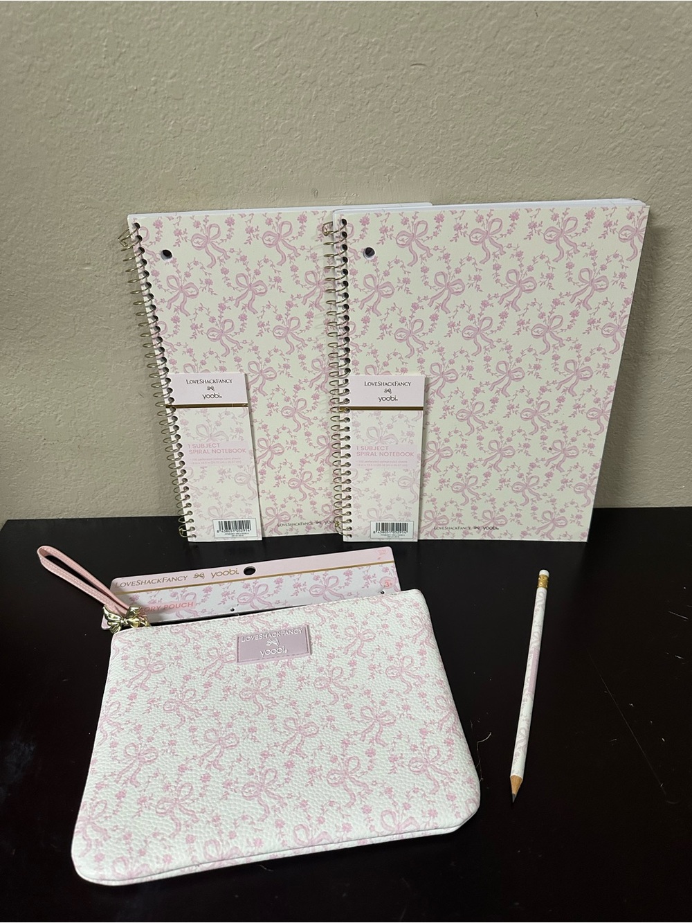 Love Shack Fancy X Target Yoobi School Supplies Set in Coquette Bow